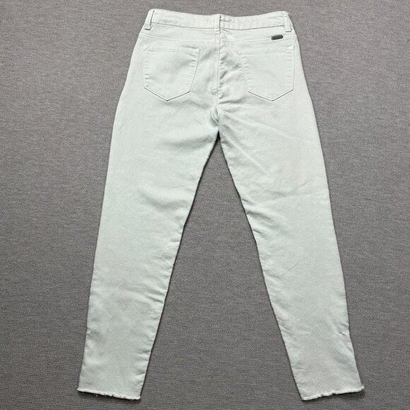 KanCan Womens Size 5/26 Mint Green Skinny Jeans Raw Hem Ankle Zipper Low Rise - Picture 2 of 14